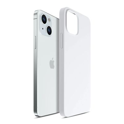 8. 3mk Hardy Silicone MagCase Hülle für iPhone 15 – Weiß und Silber