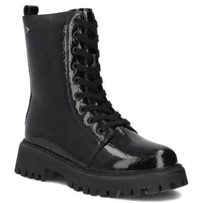 Damen-Ankle-Boots aus Lackleder, schwarz, Filippo DBT8288