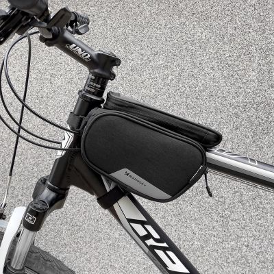 8. Wozinsky Rahmen Fahrradtasche + abnehmbare Handyhülle bis 6,5" 1,5l schwarz (WBB7BK)