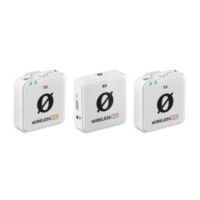 2. RODE Wireless ME Dual White - Kompaktes drahtloses Mikrofonsystem mit zwei Sendern für Zweikanalaufnahmen (weiß)