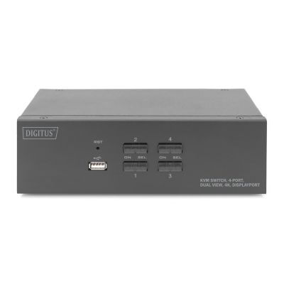 3. KVM-Switch, 4 Ports, 4K 60Hz, 8x DP IN, 2x DP OUT, 2x USB A, 2x Audio IN & OUT