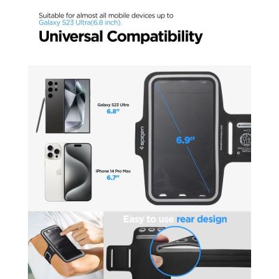 5. Spigen A703 Sportarmband 6,9'' - Schwarz