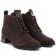 4. Damen-Ankle-Boots aus Leder mit hohem Absatz, Wildleder, dunkelbraun, Vinceza FIO27-67036