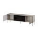2. EF TV-Schrank + schwarzer TRESSE Kamin 180x40x54,5 cm, Kaschmir matt
