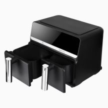 ELDOM FETTFREIE FRITTEUSE FR200 9 L, 2200 W, ZWEI UNABHÄNGIGE SCHUBLADEN, 8 PROGRAMME, LED-ANZEIGE, TEMPERATUR 80 °C–200 °C