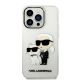 3. Karl Lagerfeld Glitzer Karl&Choupette Hülle für iPhone 14 Pro – transparent