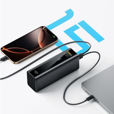 2. Cuktech PB200U Powerbank 210W 20000mAh 2x USB-C + USB-A mit TFT-Display und 240W USB-C-Kabel - schwarz