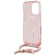 6. Guess Crossbody Cord Script MagSafe-Hülle für iPhone 16 Pro – Rosa