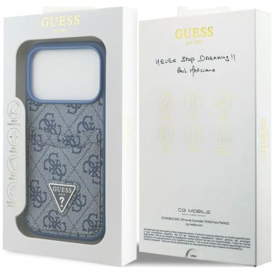 8. Guess 4G Nauble Card Triangle Hülle für iPhone 18 Pro / 17 Pro – blau