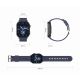 20. GRAVITY GT15-12 Damen-Smartwatch, marineblaues Silikonarmband + schwarzes Armband