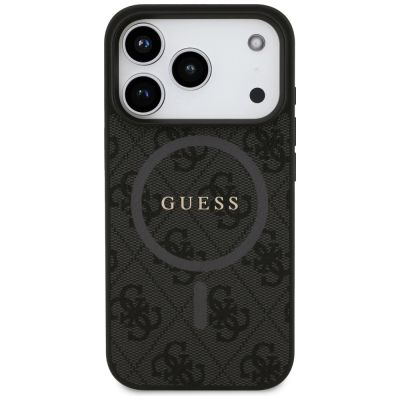 3. Guess 4G Ring Classic Logo MagSafe Hülle für iPhone 17 Pro - Schwarz