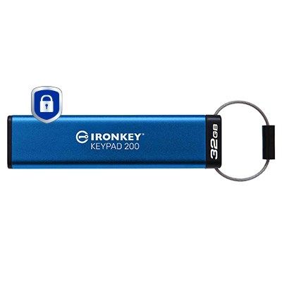 Kingston Technology IronKey Keypad 200 USB-Stick 32 GB USB Typ-A 3.2 Gen 1 (3.1 Gen 1) Blau