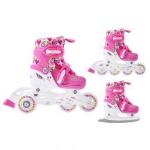 Rollschuhe-Rollschuhe-Skates verstellbar Smj Sport Combo Hearts 3in1 Led Jr HS-TNK-000011510