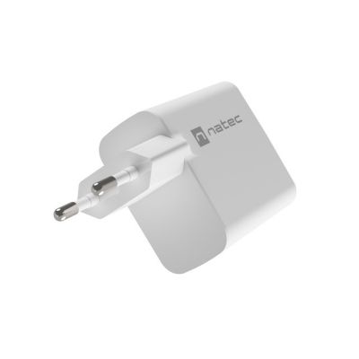 7. NATEC LADEGERÄT RIBERA GAN 1x USB-A + 1x USB-C 65W WEISS NUC-2144