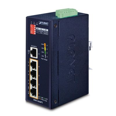 2. PLANET ISW-504PT Netzwerk-Switch Unmanaged L2 Fast Ethernet (10/100) PoE-Unterstützung Schwarz