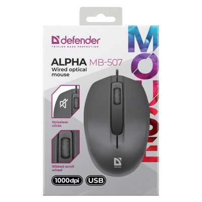 5. DEFENDER MAUS ALPHA MB-507 SILENT BLACK 1000dpi 3P