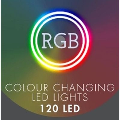 32. Weihnachtsbaumbeleuchtung, Lichtvorhang für den Außenbereich/Innenbereich, 120 LEDs, 300 x 60 cm, mit Fernbedienung, RGB-Farben