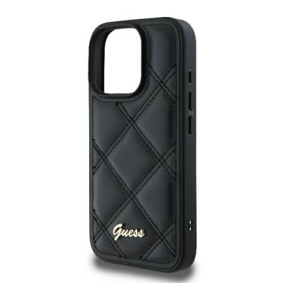 6. Guess Gestepptes Metalllogo iPhone 16 Pro Hülle - Schwarz