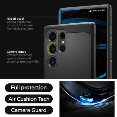 8. Spigen Tough Armor Hülle für Samsung Galaxy S24 Ultra – Schwarz