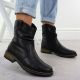 4. Gefaltete schwarze Damen-Lederstiefeletten Rieker Z6883-00