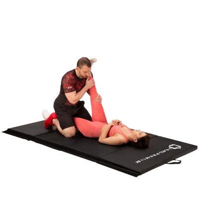 6. Klappbare Gymnastikmatratze schwarz 2400x1200x50mm HMS MGS01