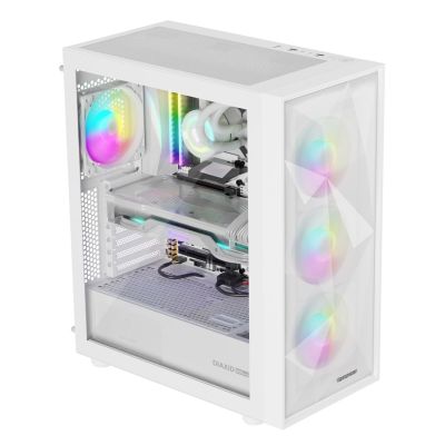 GENESIS DIAXID 605 ARGB MIDI-TOWER-GEHÄUSE MIT FENSTER, USB-C, WEISS