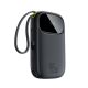 Baseus EnerFill FC31 QPow3 10000mAh 45W Powerbank mit Digitalanzeige und 2 integrierten USB-C-Kabeln – Schwarz