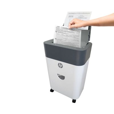 12. HP ONESHRED Auto 100CC Papiervernichter, Weiß und Grau