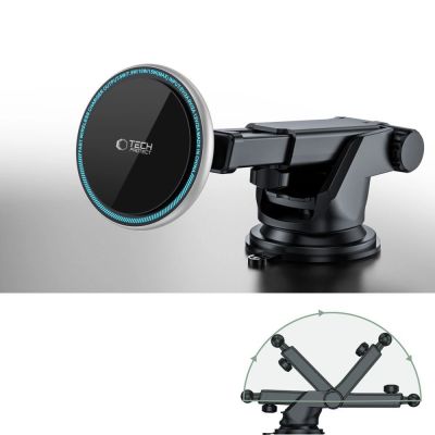 6. Tech-Protect A2 Autotelefonhalterung mit MagSafe 15W induktivem Ladegerät für das Cockpit – Schwarz