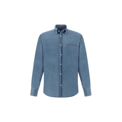 7. Paul&Shark Herren-Jeanshemd, Hellblau, Marineblau, 99313030-J01