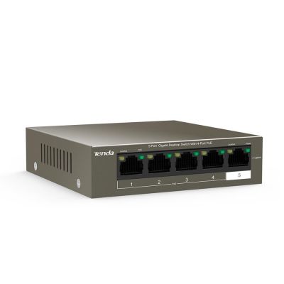 5. PoE-Switch Tenda TEG1105P-4-63W (5x 10/100/1000Mbps)