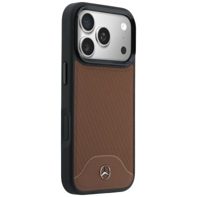 4. Mercedes Leder-Holzoptik- und Curve MagSafe-Hülle für iPhone 17 Pro Max – Braun