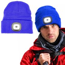 MÜTZE MIT 4-LED-STIRNLAMPE 120 LM 3 LEUCHTMODI FÜR TOURISMUS BLAU