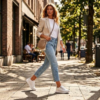 7. Weiße Damen-Sportschuhe aus Leder, Remonte Rieker D2V03-80