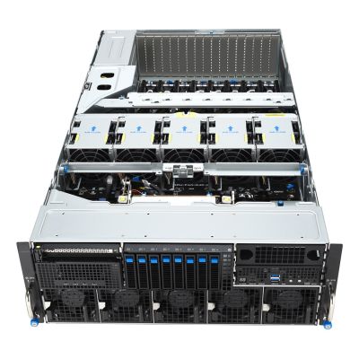 7. Asus Rack-Plattform (4U) ESC8000A-E13X AMD EPYC 9005 (8xNVMe, 2xM.2, 2x10Gbe, 8xQSFP, IPMI, R3200W)