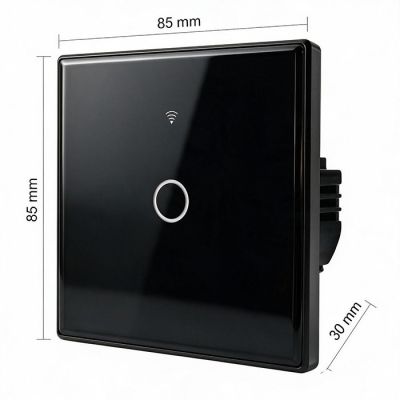 12. QOLTEC LICHT-EIN/AUS-SCHALTER | 1-KANAL-BERÜHRUNG | WLAN | TIMER | TUYA | SCHWARZ