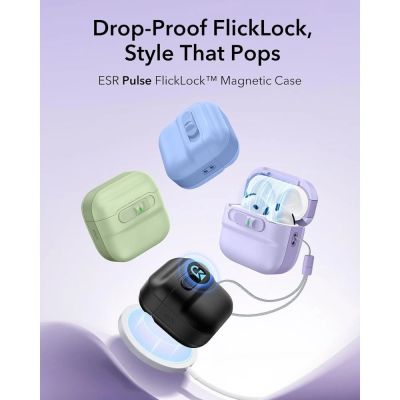 8. Hülle ESR Pulse HaloLock MagSafe für Apple AirPods 4 / 5 - violett