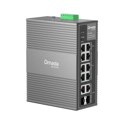 5. TP-Link Omada IES210GPP Netzwerkkabel, Managed Gigabit Ethernet (10/100/1000), PoE-Unterstützung, DIN-Schienenmontage, Grau