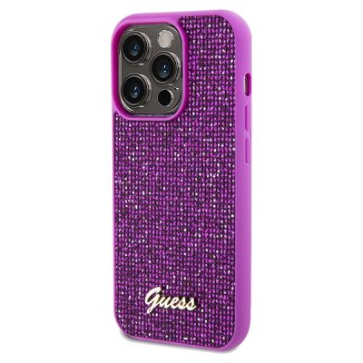 2. Guess Disco Metal Script Hülle für iPhone 14 Pro Max – Fuchsia