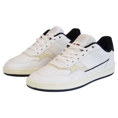 3. Tommy Hilfiger Retro Court Mix Cupsole Herrenschuhe Weiß - FM0FM04006 YBR