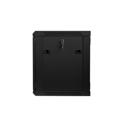 8. Lanberg WF01-6409-10B einteiliger Schrank (9 HE; 502 mm / 600 mm / 450 mm; Wandmontage; Glas; 19 Zoll; schwarz)