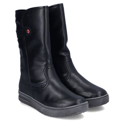 4. Rieker L2580-00 kurze gefütterte schwarze Damenstiefel