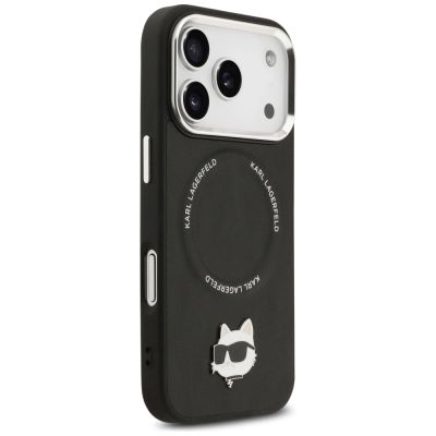 4. Karl Lagerfeld Choupette Pin MagSafe Hülle für iPhone 17 Pro - Schwarz