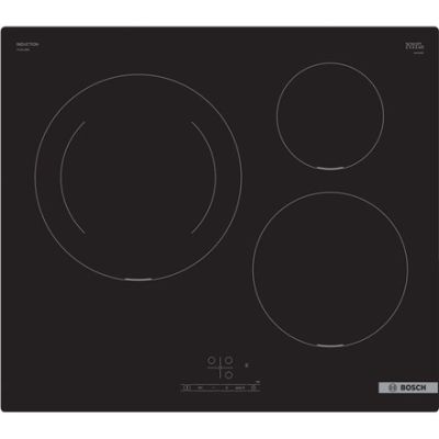 3. Bosch PUJ611BB5E 3-Flammen-Induktionskochfeld, Touchscreen, mit Uhr, schwarz