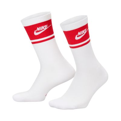 2. Nike Everyday Elevated Crew Socken, 3 Paar, Weiß und Rot, IM7949 900