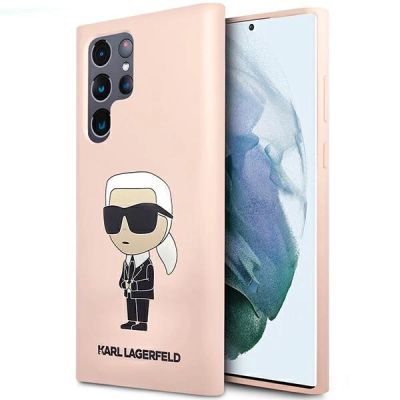 Karl Lagerfeld KLHCS23LSNIKBCP Sam S23 S918 Ultra Hardcase pink/pink Silikon Ikonik