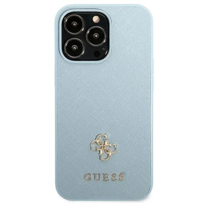 3. Guess Saffiano 4G Small Metal Logo Hülle für iPhone 13 Pro Max – Blau