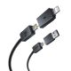 4. Baseus Versatile 60 W USB-C- auf USB-C-Kabel mit USB-A- und Lightning-Adaptern, 1 m – schwarz