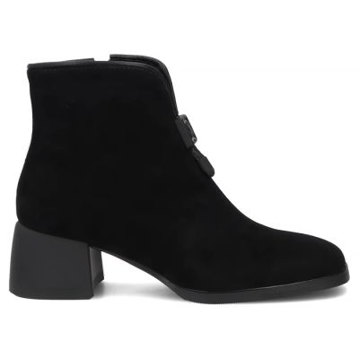 3. Schwarze Damen-Lederstiefeletten mit Blockabsatz Filippo DBT8200