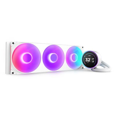 3. NZXT Kraken Elite 420 RGB All-in-One-Flüssigkeitskühler für Prozessoren, 14 cm, Weiß, 1 Stück.